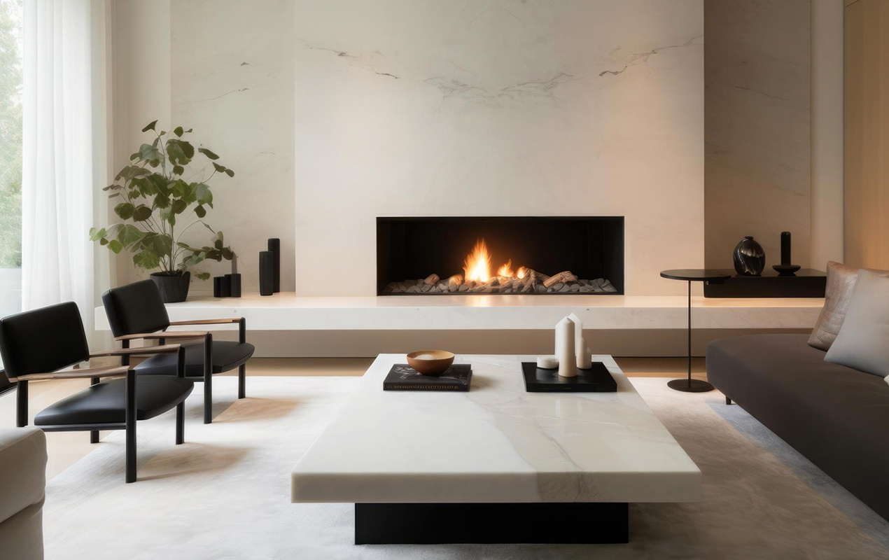 Contrasting Discernement: The White Rectangle Coffee Table and Bold Black Accents