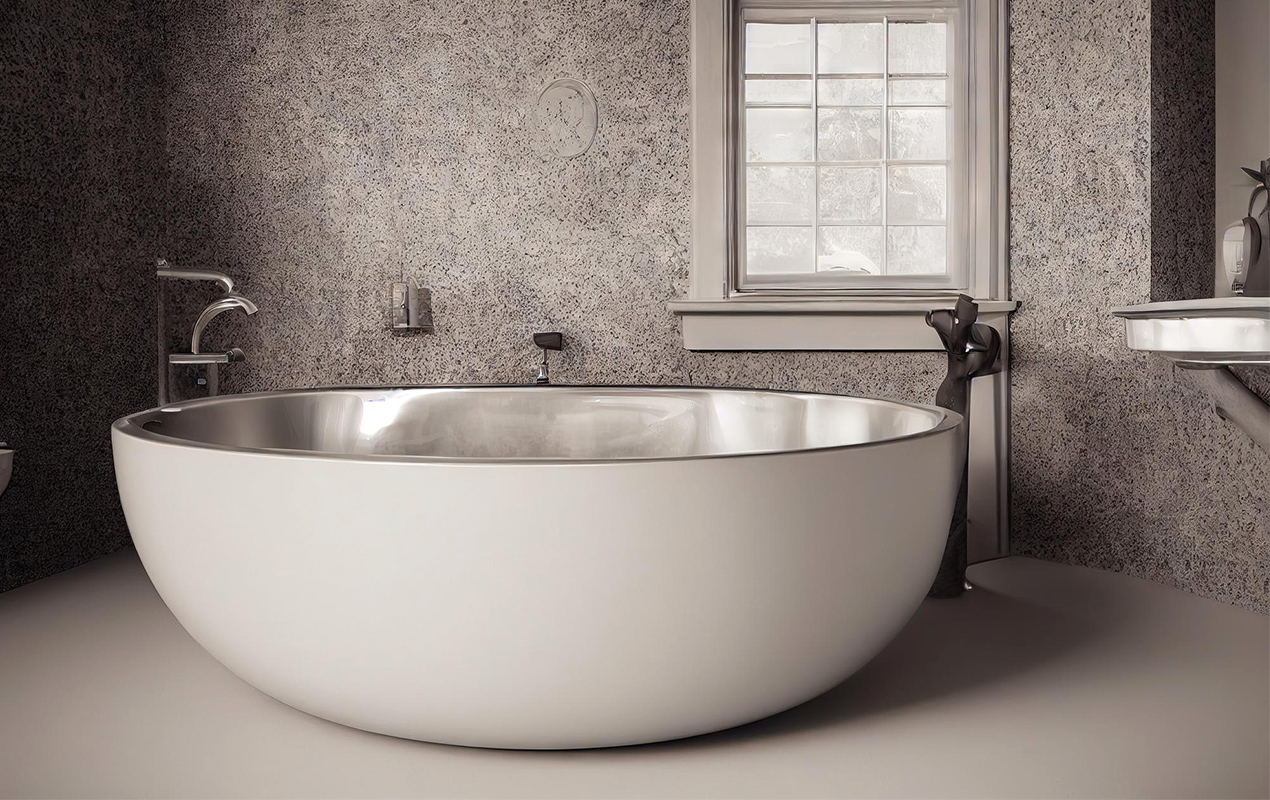 Gray interior with steel bathtub