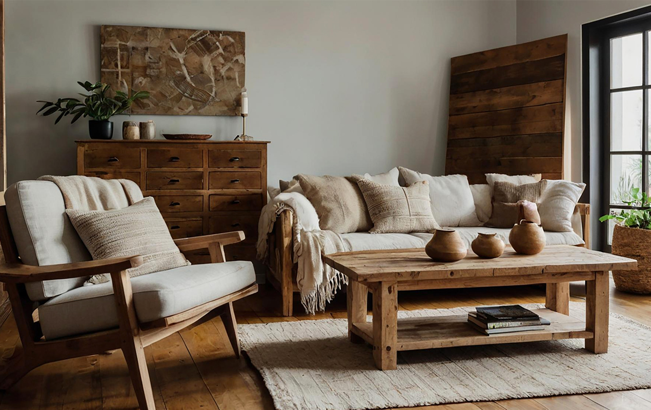 Rustic living room interior