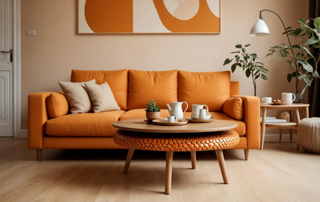 Home decor with orange furniture