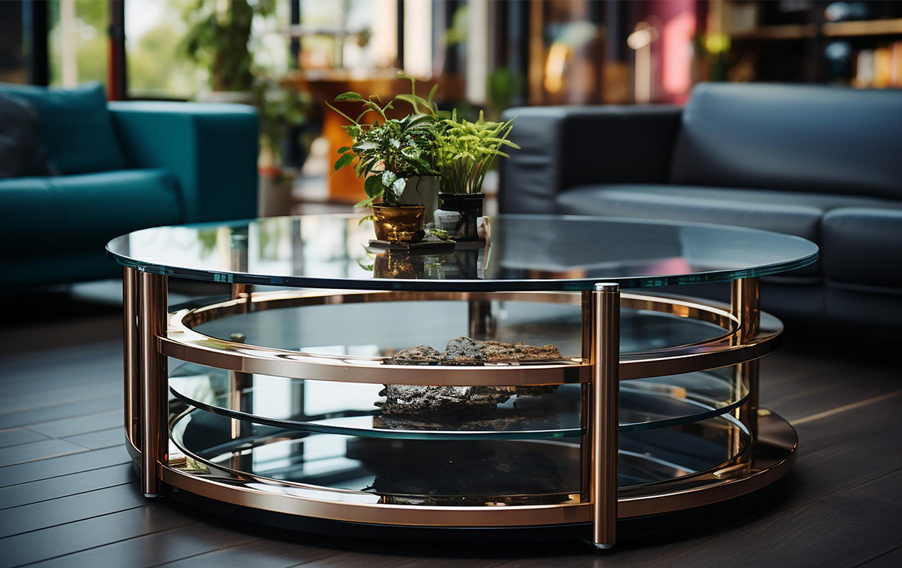 Modern living room glass coffee table price