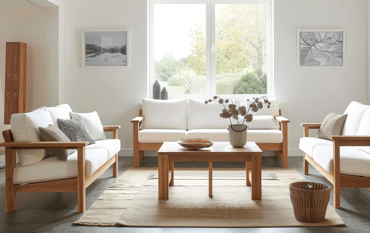 White living room interior Ideal Coffee Table Size