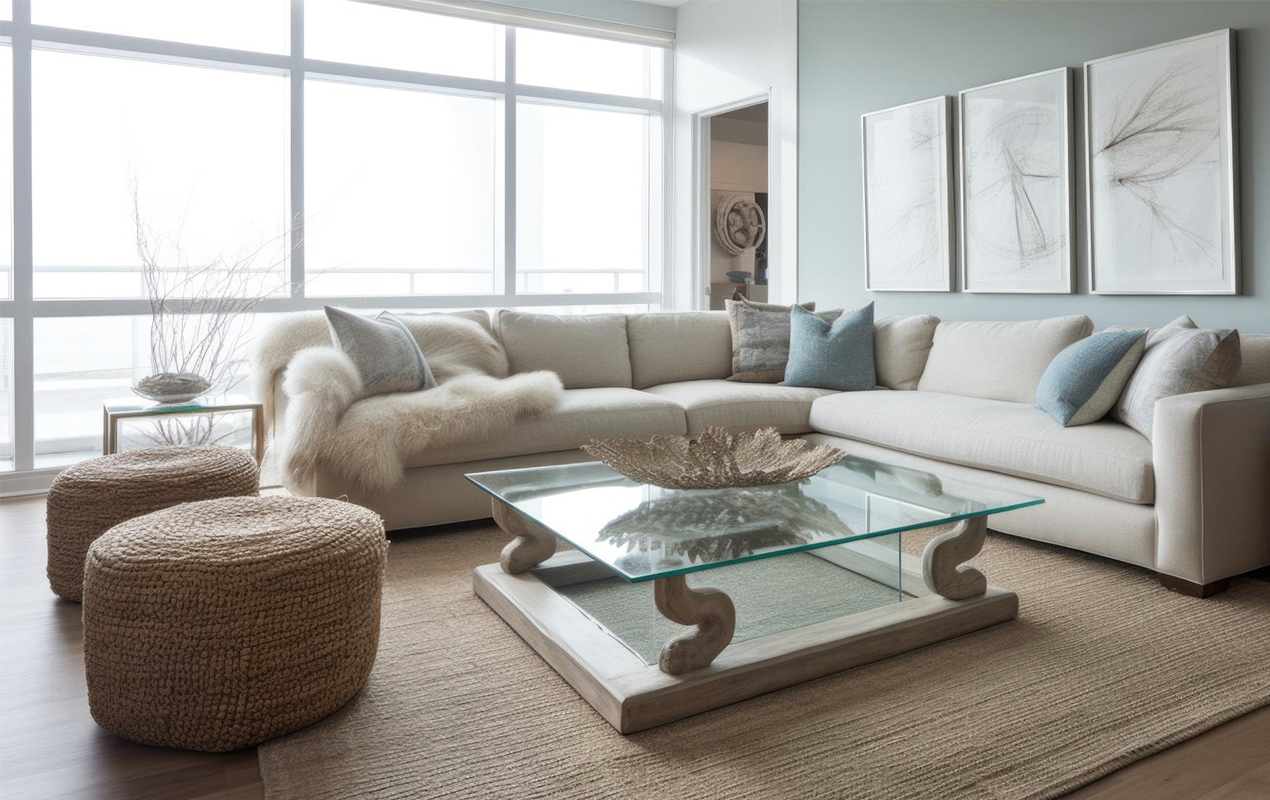 Coastal living room interior