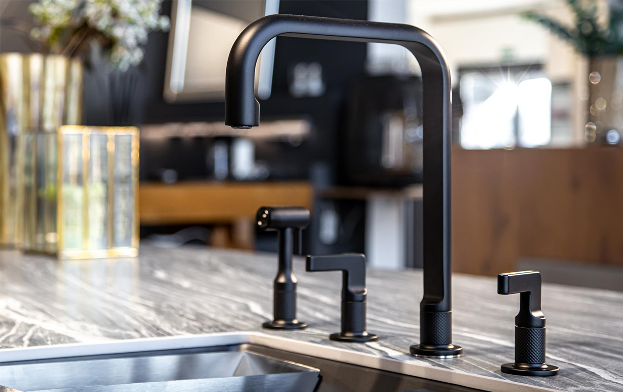 Matte black kitchen taps and faucet 