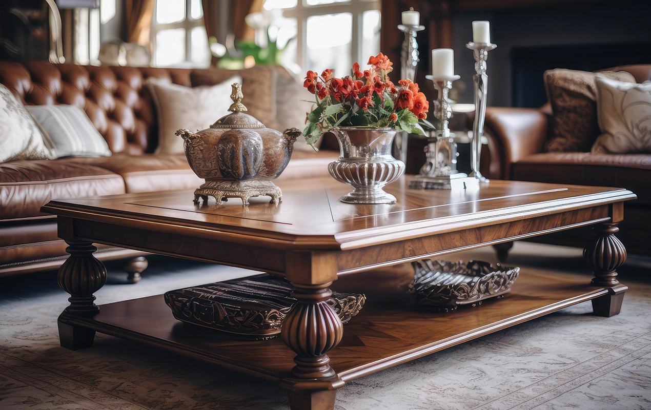 Living room antique coffee table