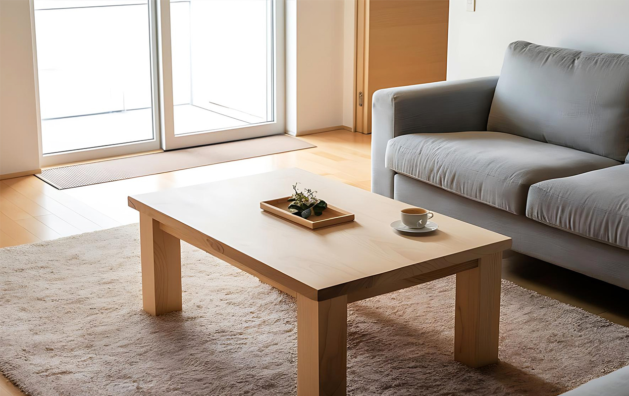 Scandinavian living room with laminate furniture