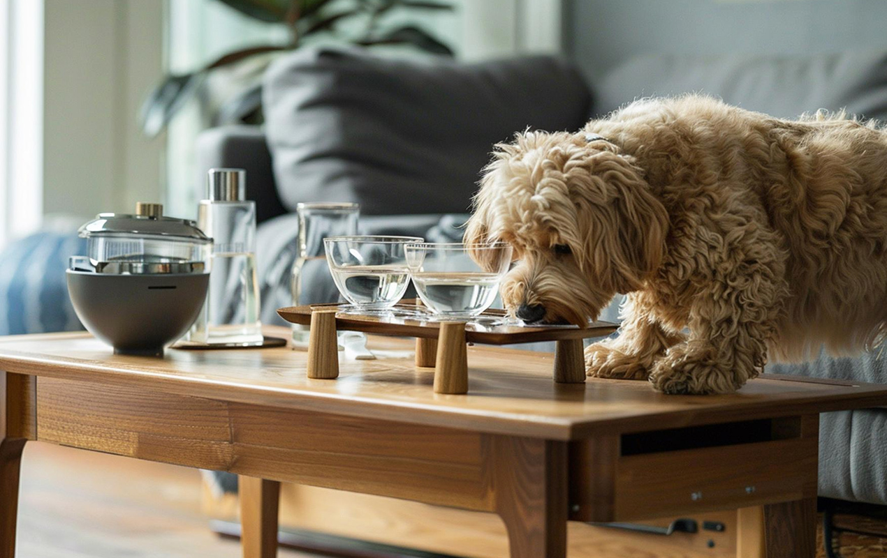 Wood coffee table protection for dogs