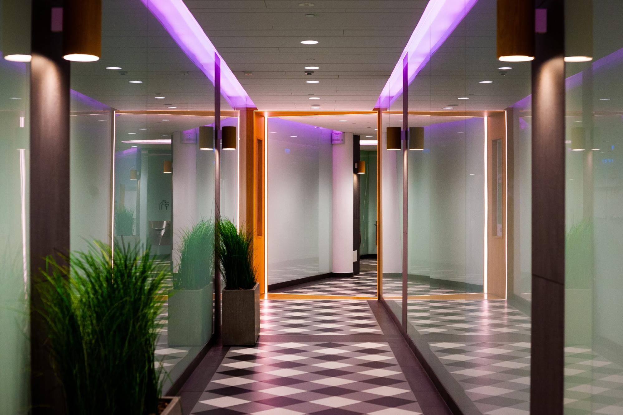 Modern interior with LED lighting